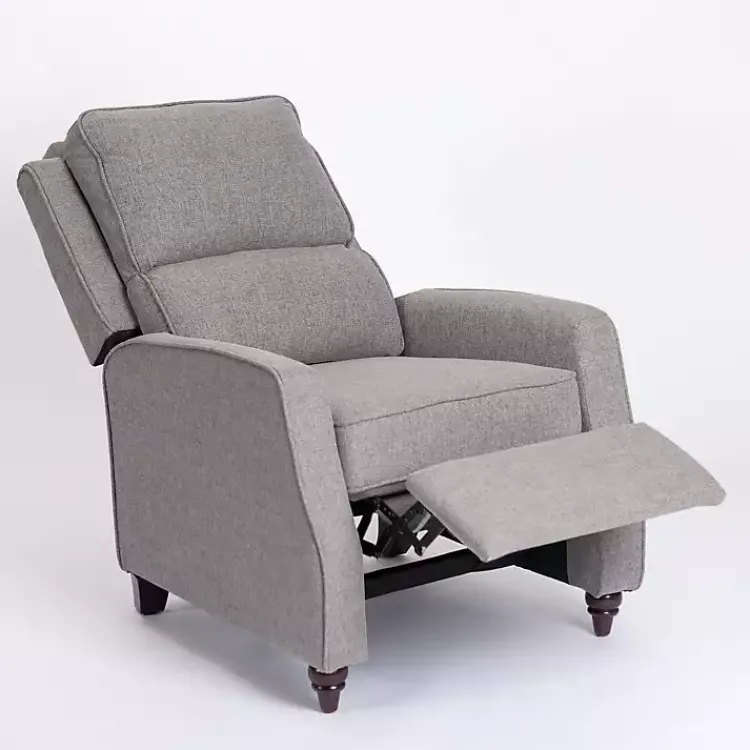 Accent Chairs-Kirklands Home Upholstered Rowan Push Back Recliner Gray