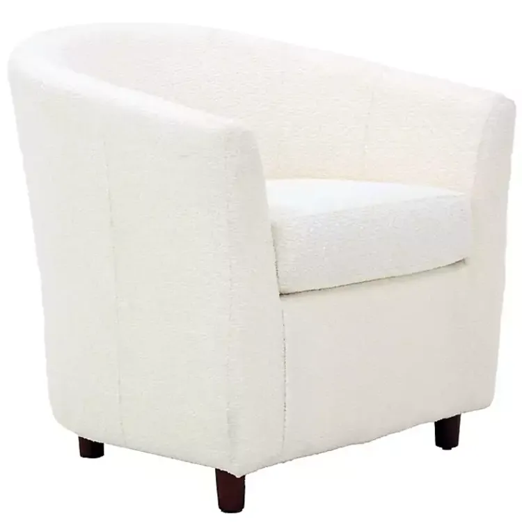 Accent Chairs-Kirklands Home Boucle Parker Club Chair Ivory