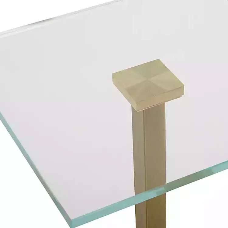 Accent & End Tables-Kirklands Home Square Glass and Marble Accent Table Black