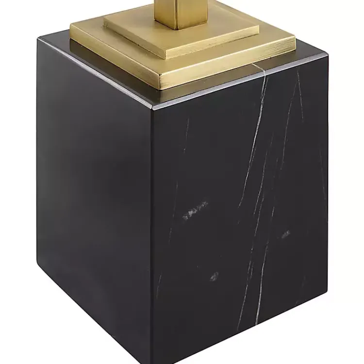 Accent & End Tables-Kirklands Home Square Glass and Marble Accent Table Black