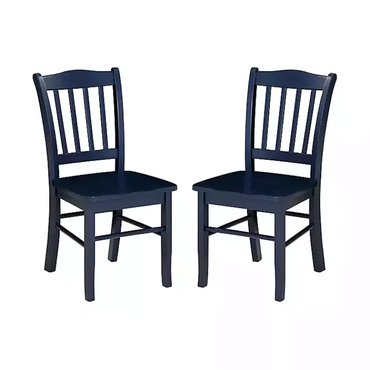 Dining Chairs-Kirklands Home Navy Wood Shaker Dining Chairs, Set of 2 Blue