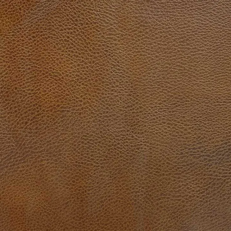 Benches & Ottomans-Kirklands Home Round Faux Leather Tufted Storage Ottoman Brown