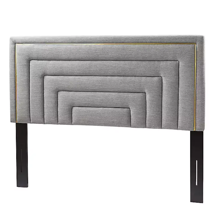 Beds & Headboards-Kirklands Home Tufted Upholstered Adjustable Queen Headboard Gray