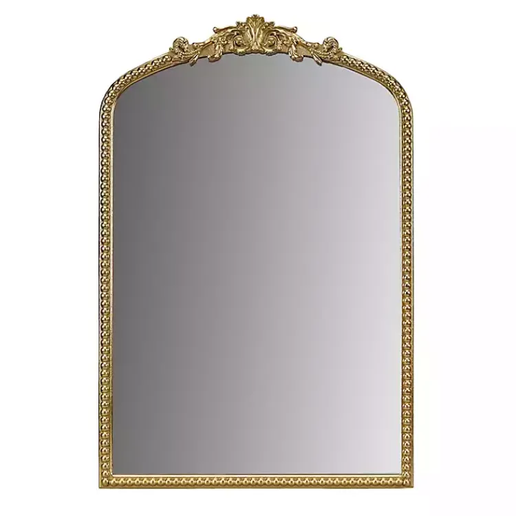 Decorative Mirrors-Kirklands Home Gold Lilbeth Baroque Beaded Wall Mirror