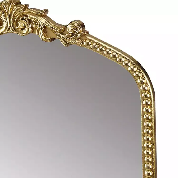 Decorative Mirrors-Kirklands Home Gold Lilbeth Baroque Beaded Wall Mirror