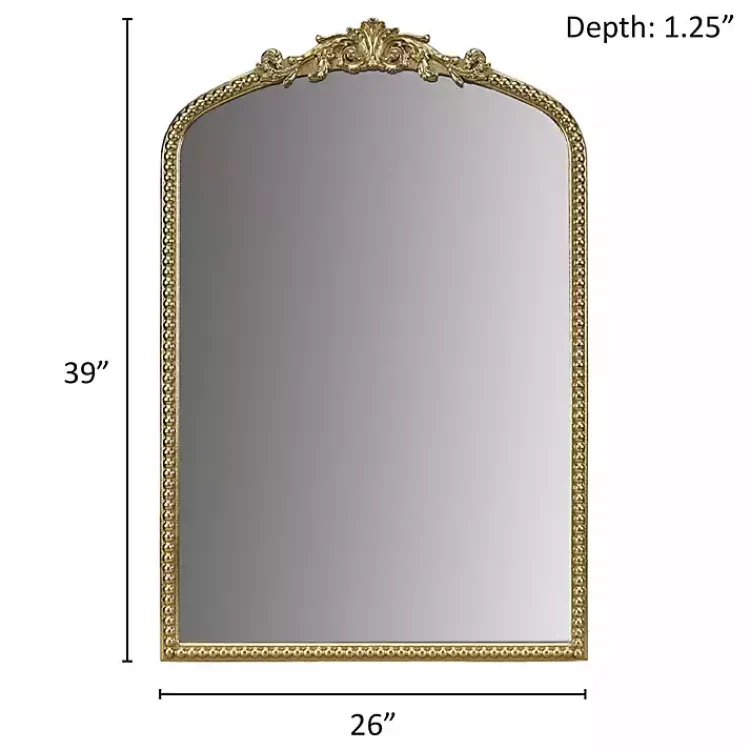 Decorative Mirrors-Kirklands Home Gold Lilbeth Baroque Beaded Wall Mirror
