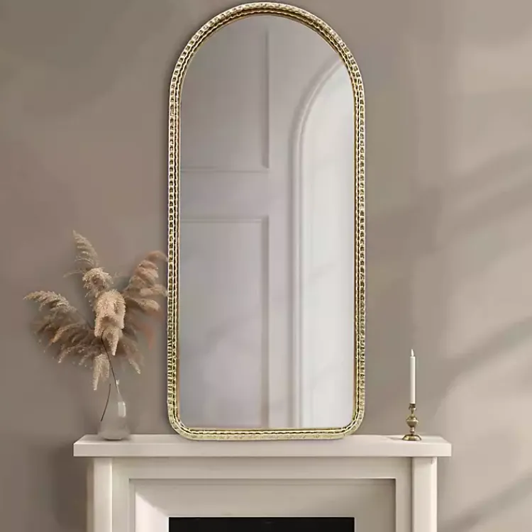 Decorative Mirrors-Kirklands Home Gold Mia Textured Arch Wall Mirror