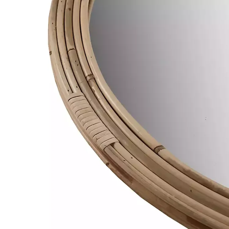 Decorative Mirrors-Kirklands Home Martha Stewart Natural Round Rattan Wall Mirror