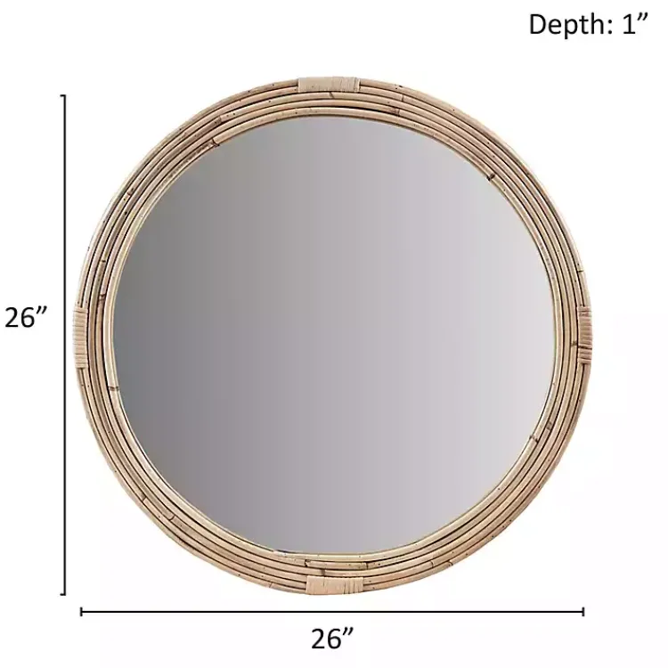 Decorative Mirrors-Kirklands Home Martha Stewart Natural Round Rattan Wall Mirror