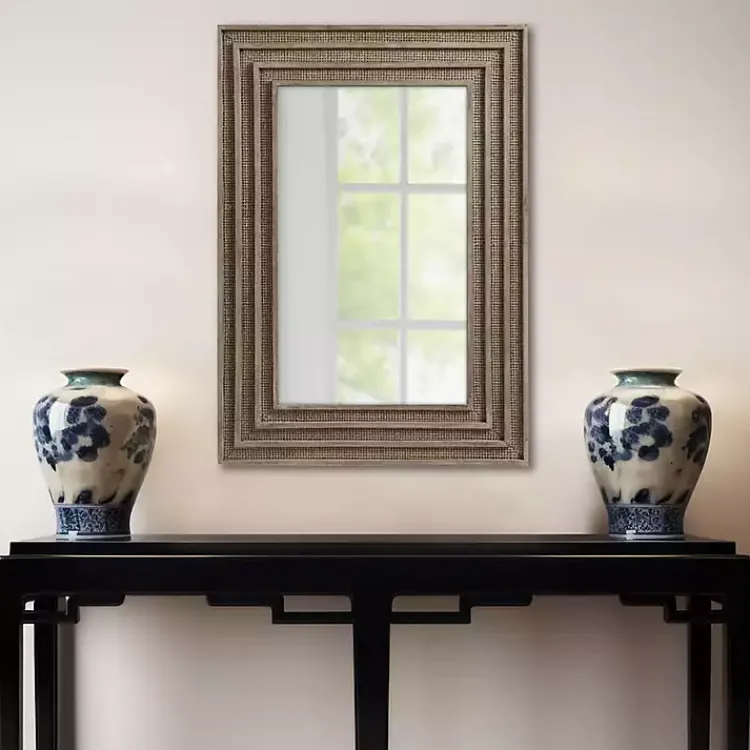 Decorative Mirrors-Kirklands Home Martha Stewart Natural Naomi Wall Mirror Brown