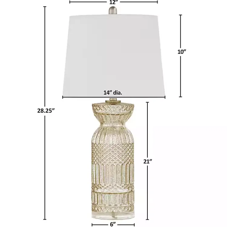 Table Lamps-Kirklands Home Antique Textured Glass Luxuria Table Lamp Silver