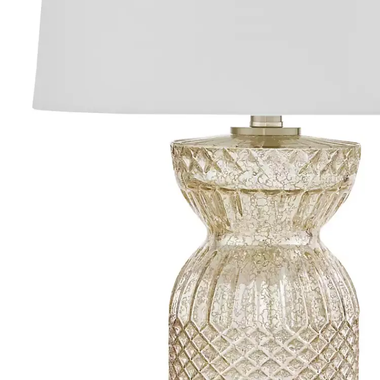Table Lamps-Kirklands Home Antique Textured Glass Luxuria Table Lamp Silver
