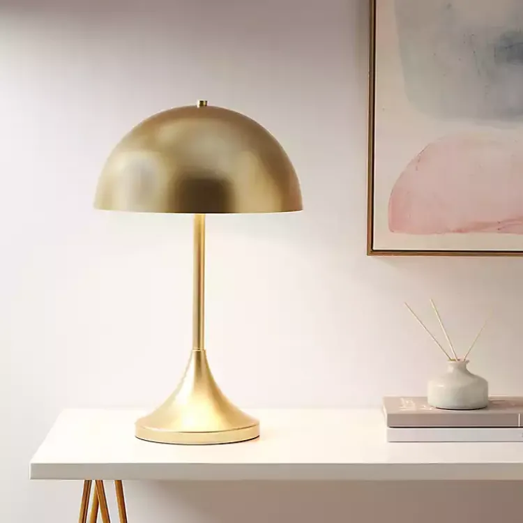 Table Lamps-Kirklands Home Metal 2-Light Dome Table Lamp Gold