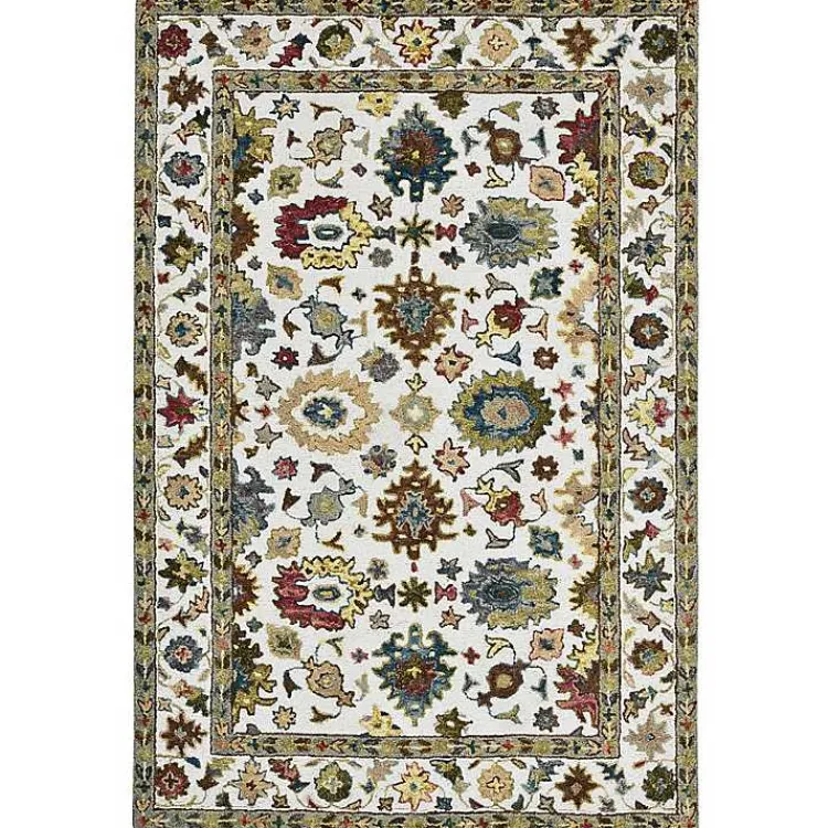 Area Rugs-Kirklands Home Jackson Ivory Hand-Tufted Area Rug, 5x7
