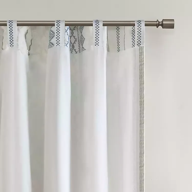 Curtains & Drapes-Kirklands Home Imani Chenille Stripe Curtain Panel, 84 in. Blue