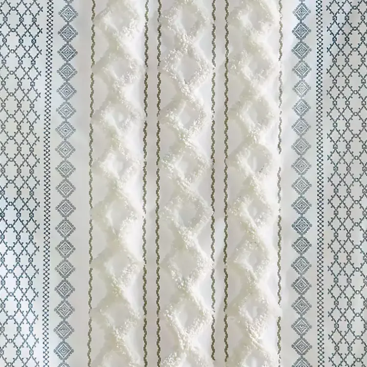 Curtains & Drapes-Kirklands Home Imani Chenille Stripe Curtain Panel, 84 in. Blue