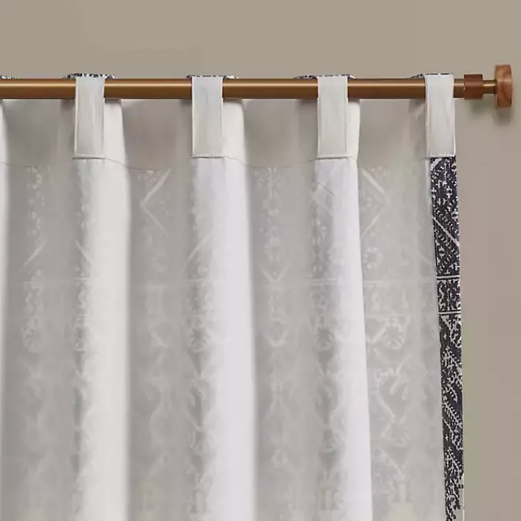 Curtains & Drapes-Kirklands Home Mila Horizontal Stripe Curtain Panel, 84 in. Blue