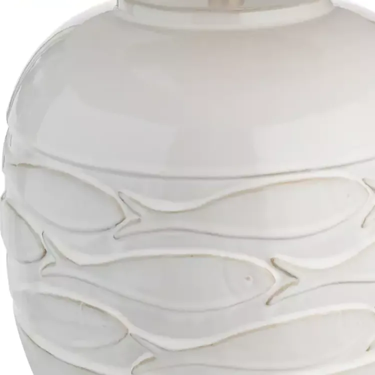 Table Lamps-Kirklands Home Ivory Carved Fish Ceramic Table Lamp