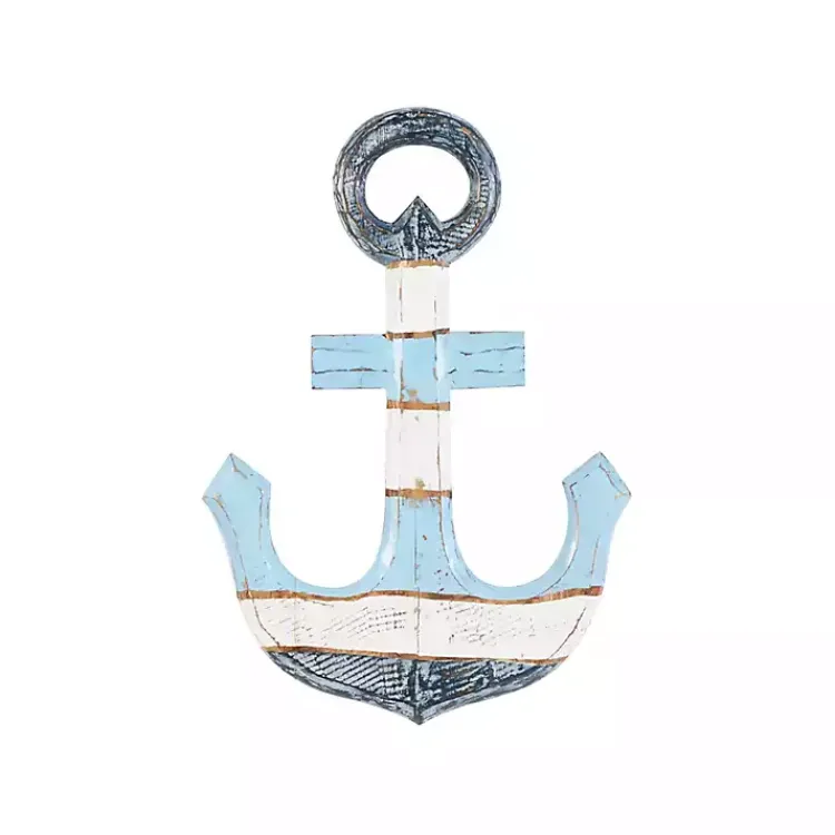 Wall Plaques-Kirklands Home Blue and White Anchor Wall Plaque
