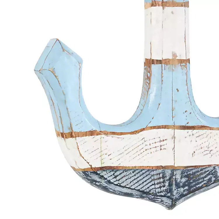 Wall Plaques-Kirklands Home Blue and White Anchor Wall Plaque