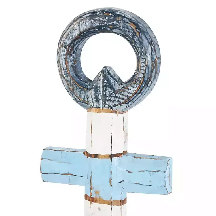 Wall Plaques-Kirklands Home Blue and White Anchor Wall Plaque