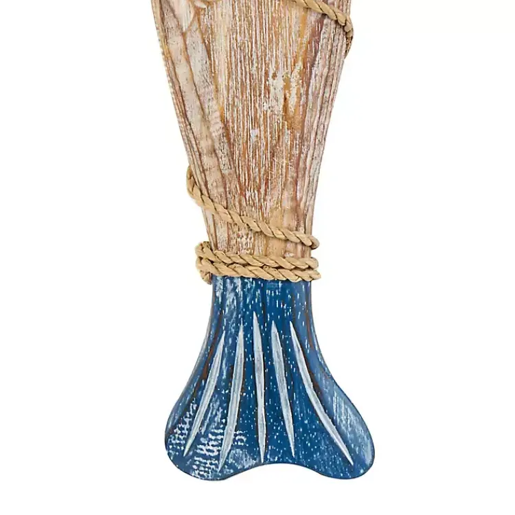 Wall Plaques-Kirklands Home Blue Wood Fish Hanging Wall Plaques, Set of 3