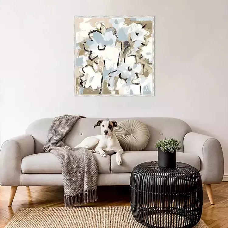 Canvas Art-Kirklands Home Blue Abstract Floral Framed Canvas Art Print