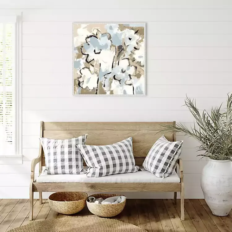 Canvas Art-Kirklands Home Blue Abstract Floral Framed Canvas Art Print