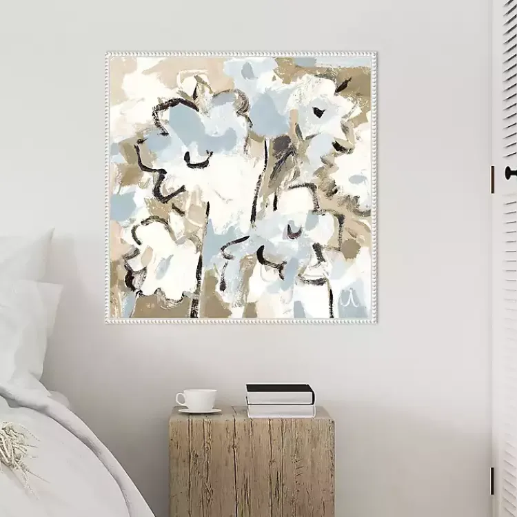 Canvas Art-Kirklands Home Blue Abstract Floral Framed Canvas Art Print