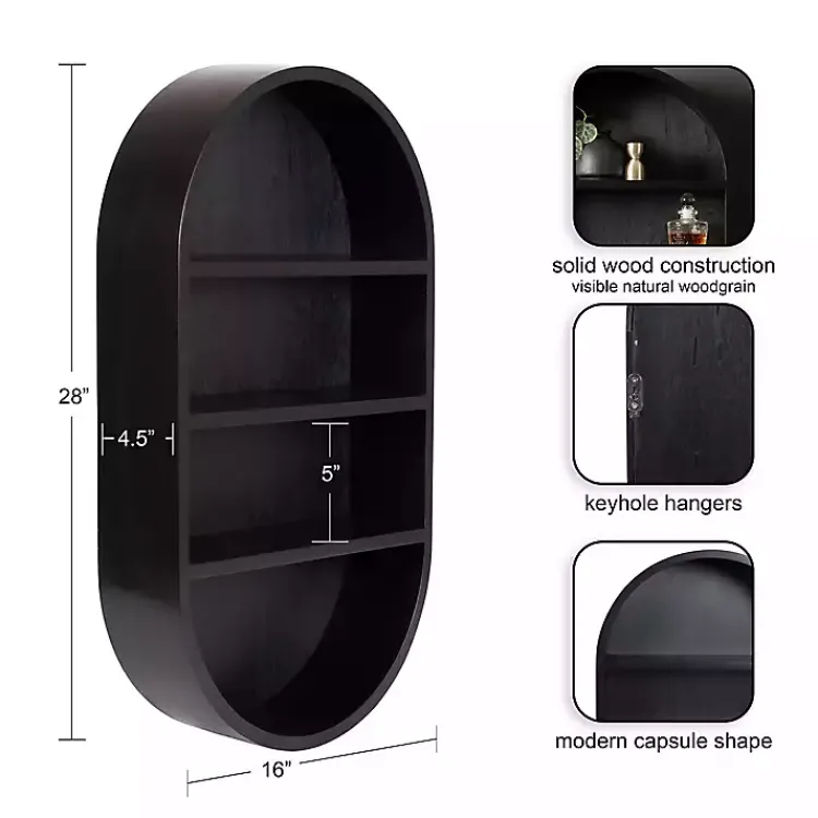 Shelves-Kirklands Home Hutton Black Capsule Wall Shelf