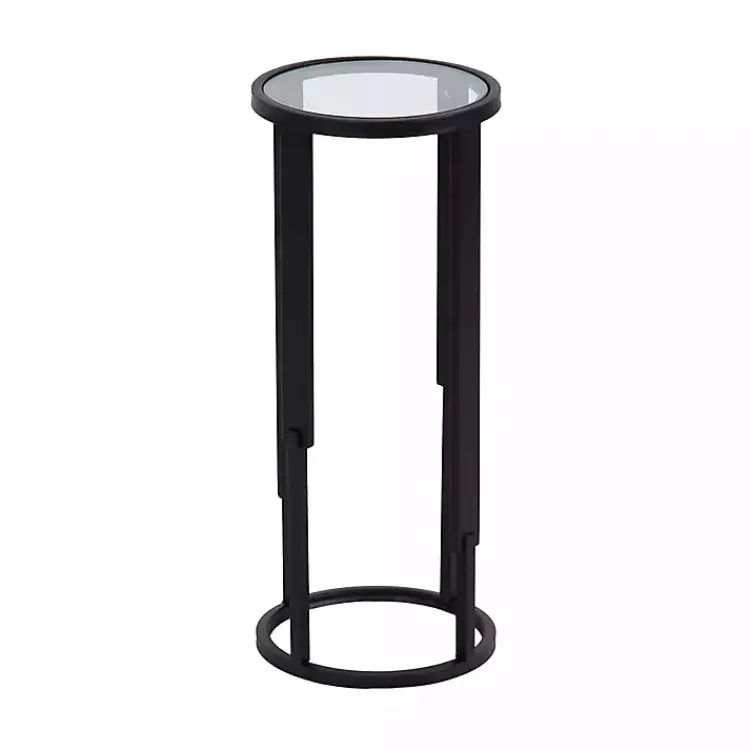 Accent & End Tables-Kirklands Home Metal & Glass Ravalli Drink Table Black
