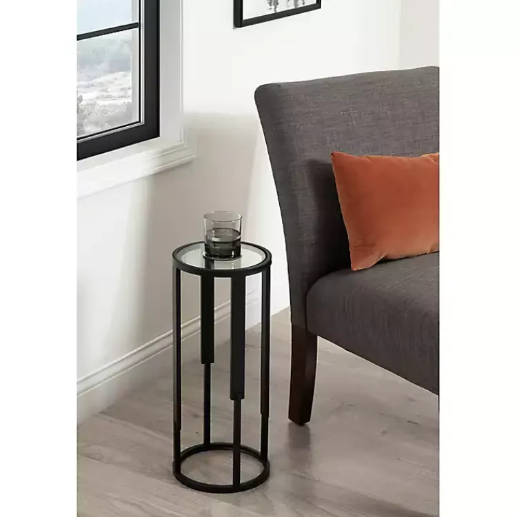 Accent & End Tables-Kirklands Home Metal & Glass Ravalli Drink Table Black