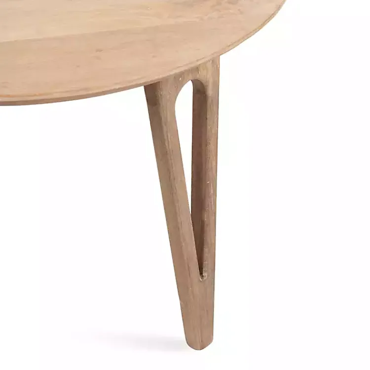 Coffee Tables-Kirklands Home Natural Mango Wood Round Kershaw Coffee Table Tan