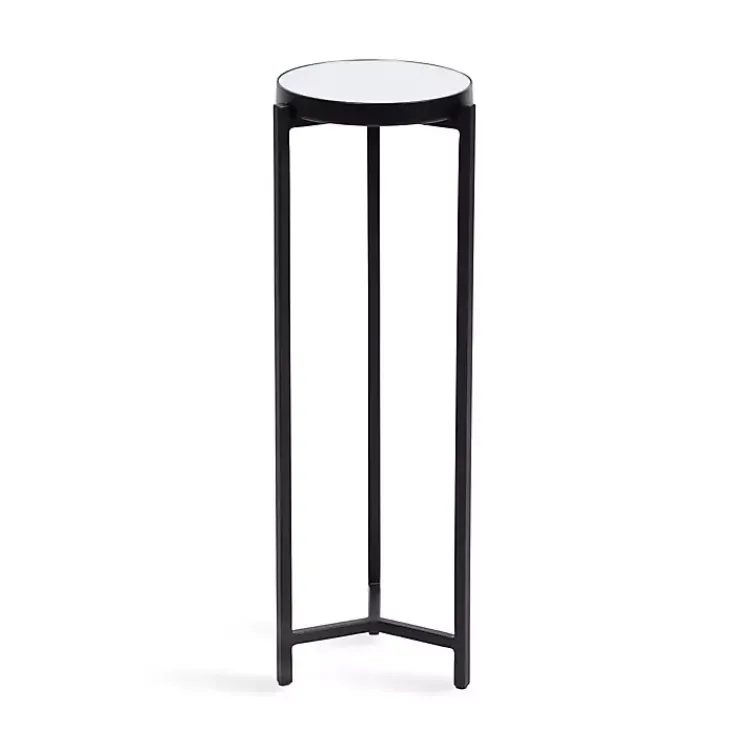 Accent & End Tables-Kirklands Home Metal Mirrored Tabletop Aguilar Drink Table Black