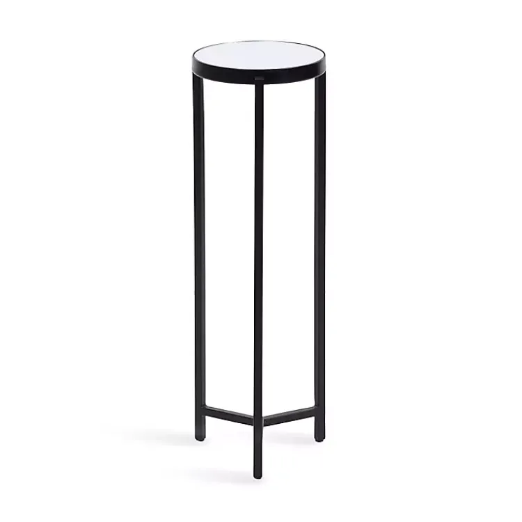 Accent & End Tables-Kirklands Home Metal Mirrored Tabletop Aguilar Drink Table Black