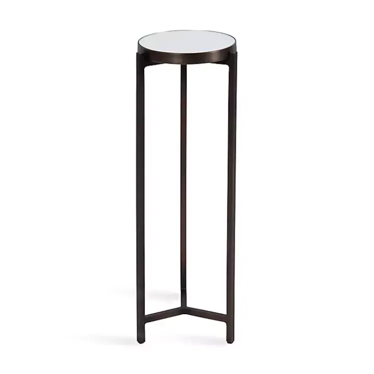 Accent & End Tables-Kirklands Home Dark Bronze Mirrored Tabletop Aguilar Drink Table Brown