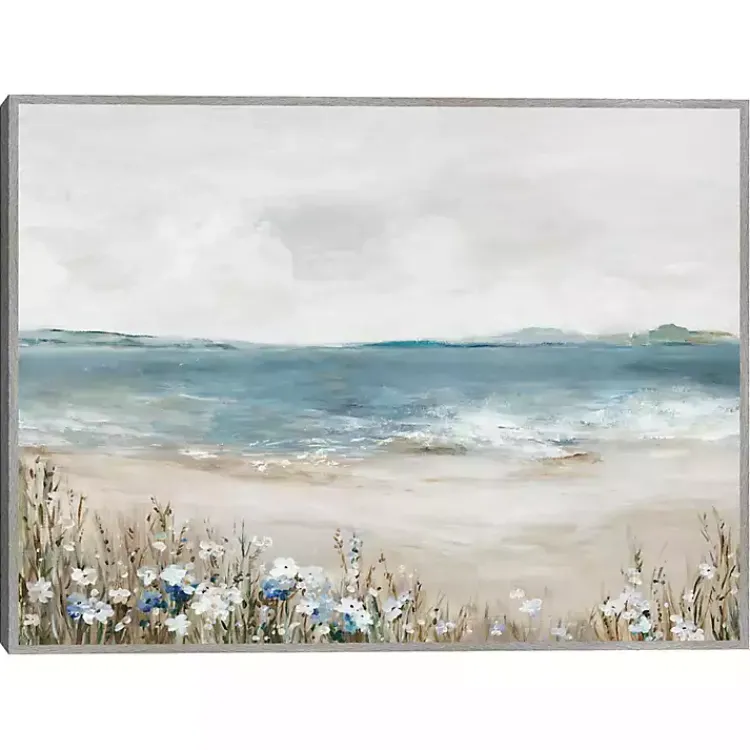 Canvas Art-Kirklands Home Shoreline Splendor Framed Canvas Art Print Blue