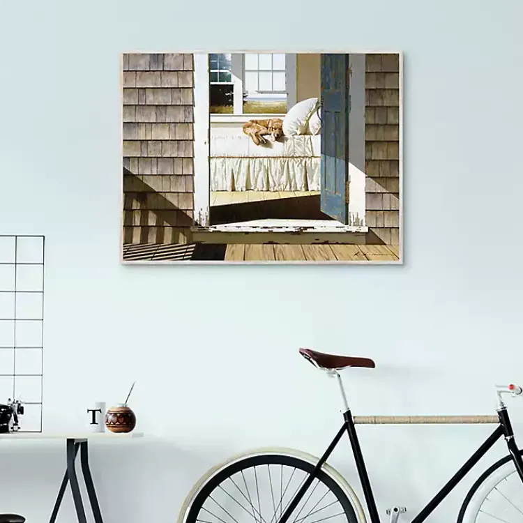 Canvas Art-Kirklands Home Beach House Dog Framed Canvas Art Print