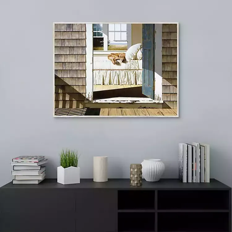 Canvas Art-Kirklands Home Beach House Dog Framed Canvas Art Print