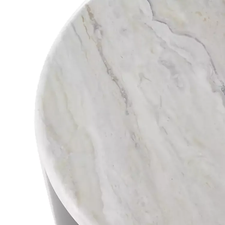 Accent & End Tables-Kirklands Home Black Metal Marble Nesting Accent Tables, Set of 2 White