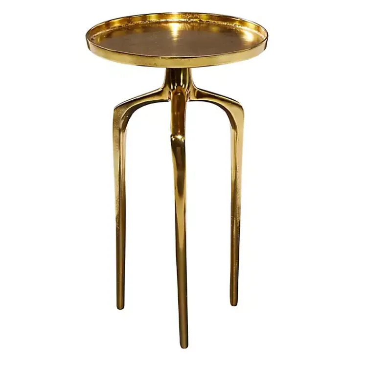 Accent & End Tables-Kirklands Home Metal Round Tripod Accent Table Gold