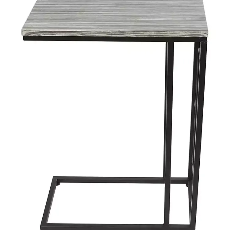 Accent & End Tables-Kirklands Home Gunmetal Black Geometric Metal C-Table Brown