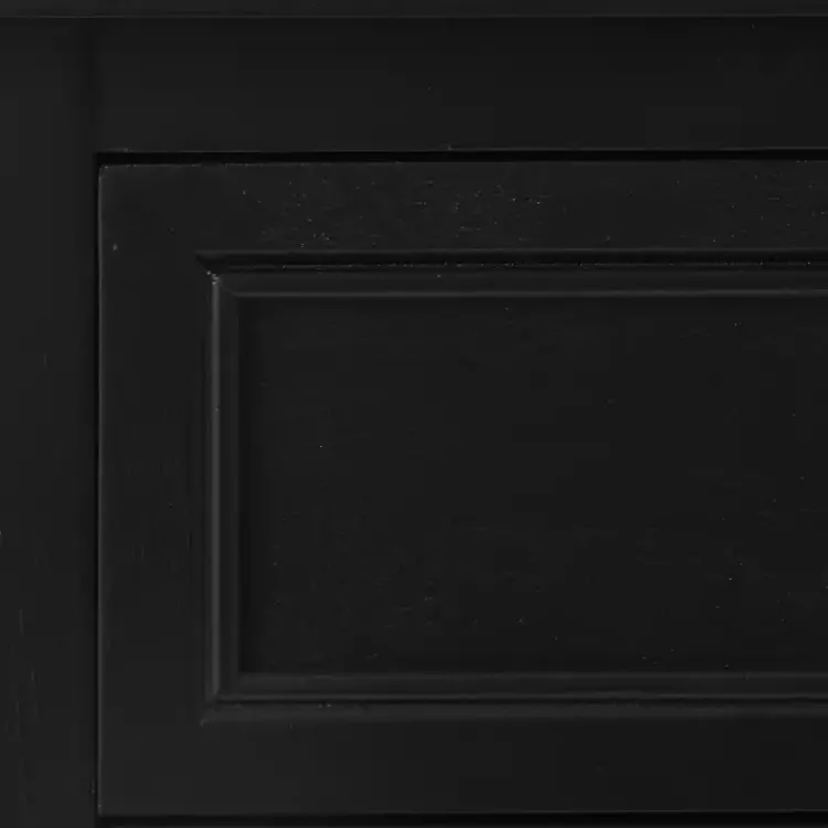 Cabinets & Sideboards-Kirklands Home Wood & Natural Rattan Small Cabinet Black