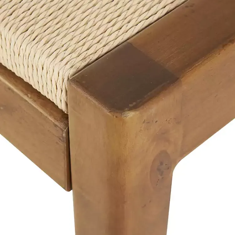 Benches & Ottomans-Kirklands Home Woven Rope and Birch Wood Bench Tan