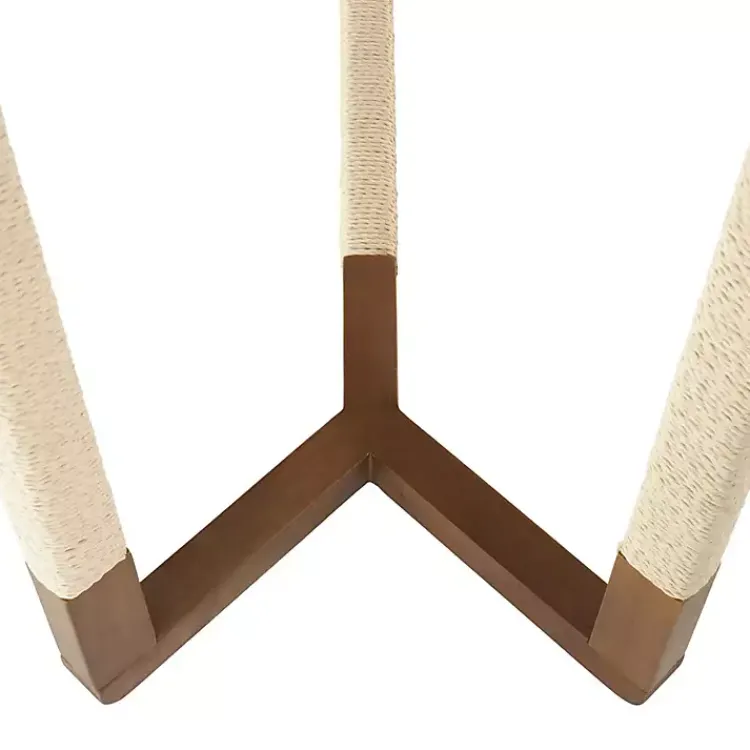 Console Tables-Kirklands Home Wood and Rope Geometric Console Table Brown