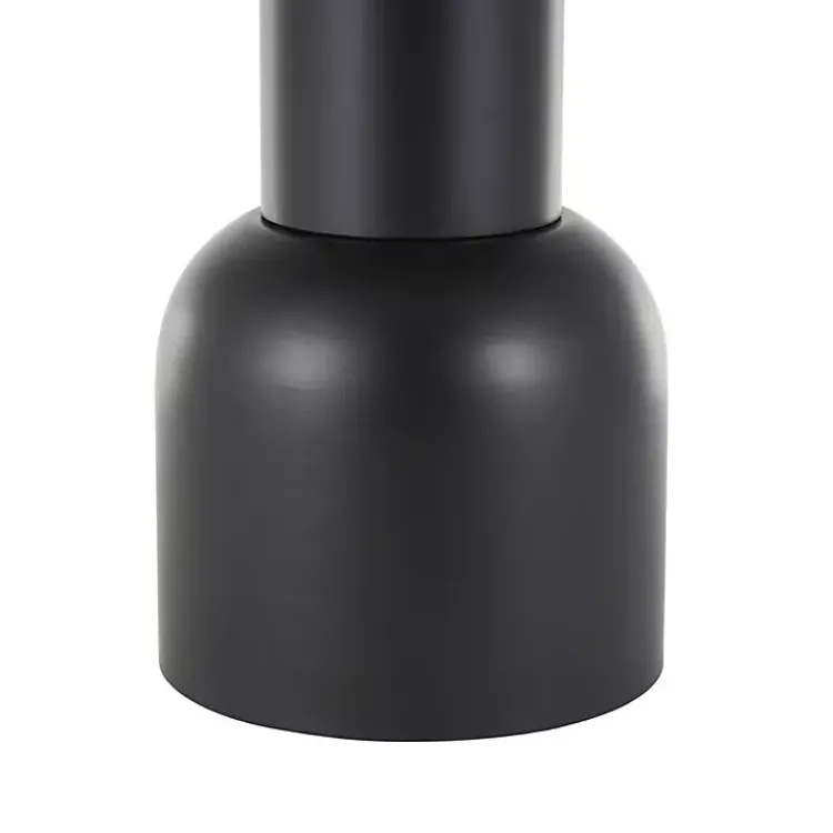 Accent & End Tables-Kirklands Home Black Metal Rattan Pedestal Accent Table, 16 in. Brown