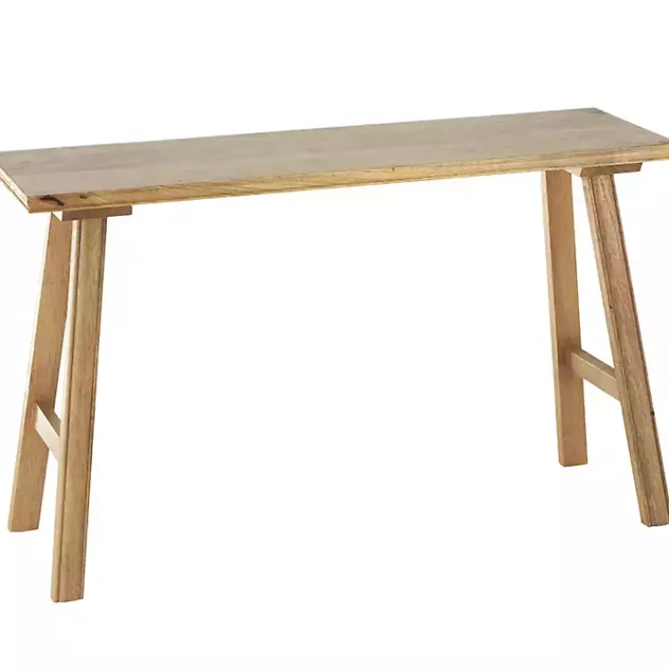 Benches & Ottomans-Kirklands Home Light Mango Wood Rustic Tall Bench Brown