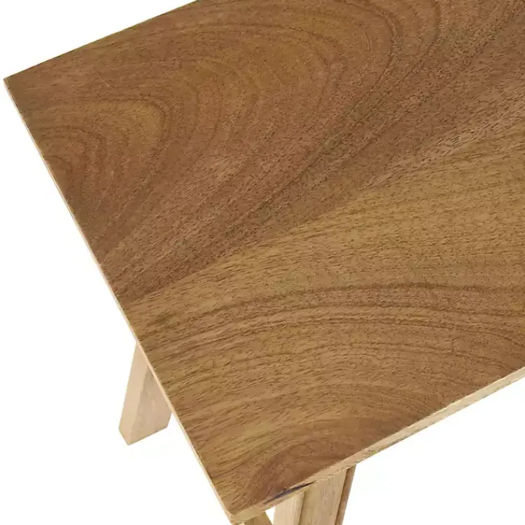 Benches & Ottomans-Kirklands Home Light Mango Wood Rustic Tall Bench Brown