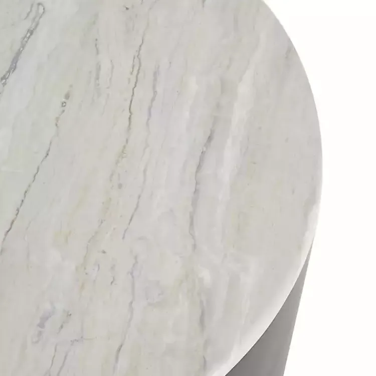 Coffee Tables-Kirklands Home Marble & Black Metal Storage Coffee Table White