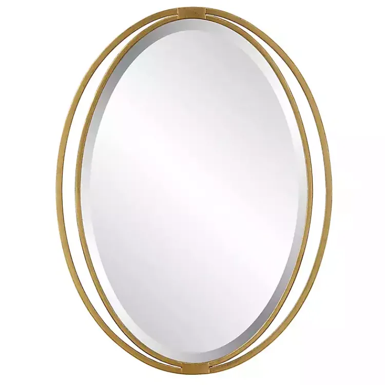 Decorative Mirrors-Kirklands Home Oval Rhodes Gold Wall Mirror